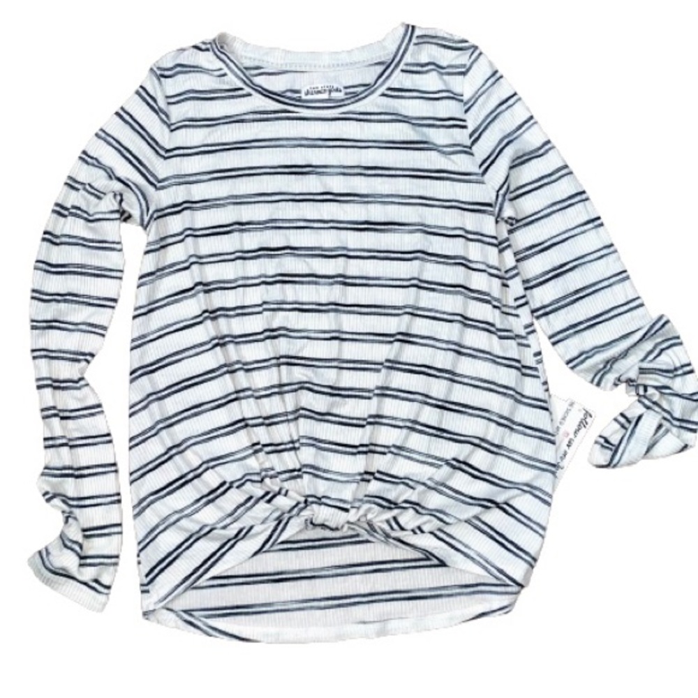 Girls NWT Ten Sixty Sherman Stripe Gathered Bottom Top Size XL !